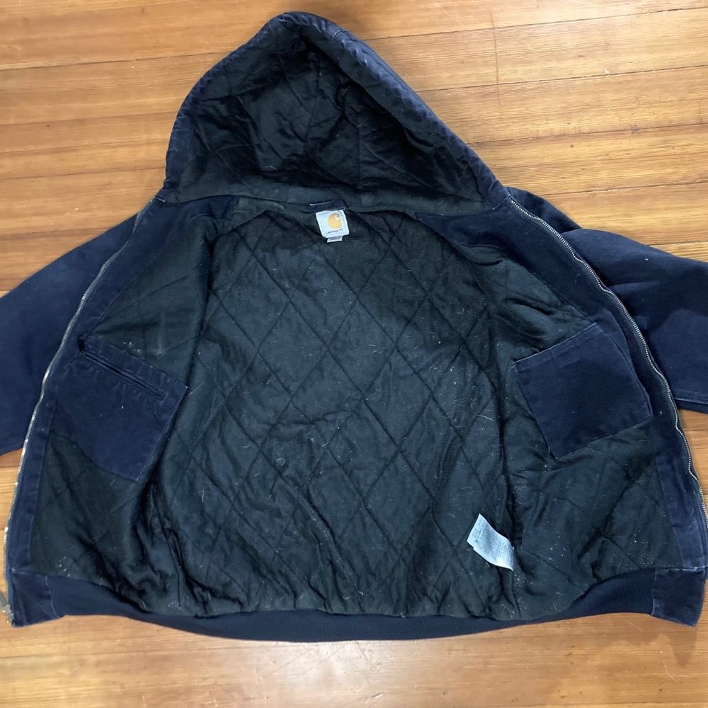 Carhartt Canvas Work Barn Jacket Coat Black Medium 8 / 10 Womens Quilted Flannel